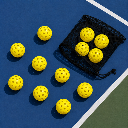 Balles de pickleball jaunes réglementaires pour la compétition en extérieur, lot de 12 pièces.