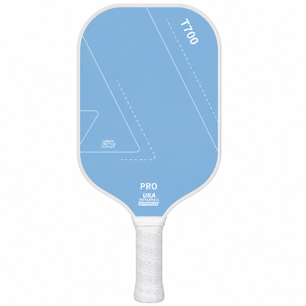 Version bleu moyen de la raquette en carbone T700 Pro pour un équilibre parfait entre puissance et contrôle.