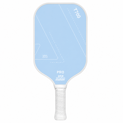 Raquette de compétition homologuée USA Pickleball T700 Pro couleur bleu ciel doux.