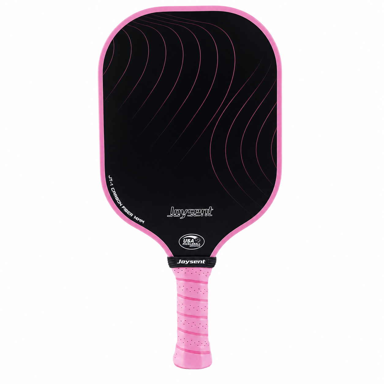 Teinte rose vif pour la raquette de pickleball en carbone Joysent JT-1.