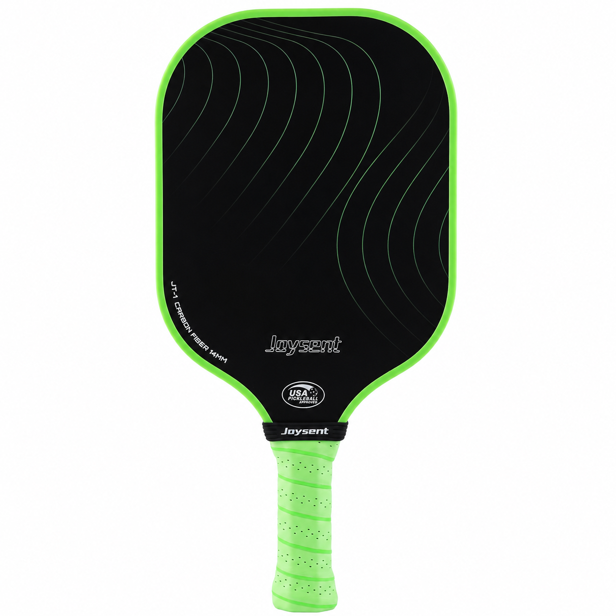Raquette performance Joysent JT-1 en fibre de carbone 14mm couleur vert lime fluorescent.