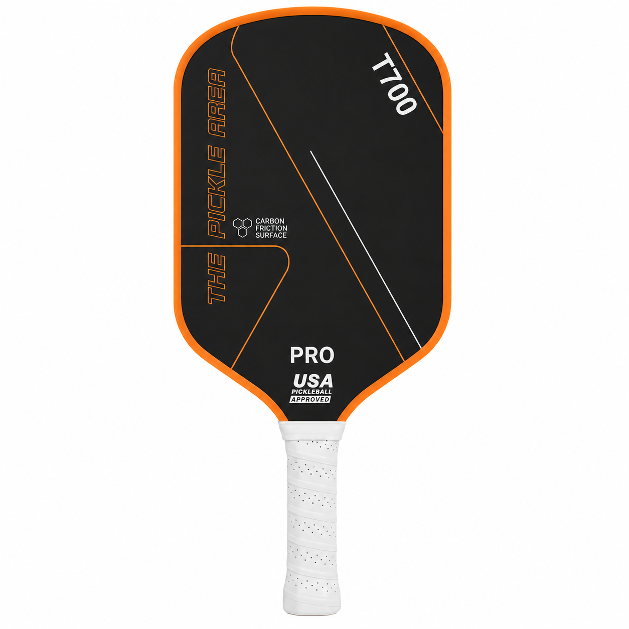 Modèle de performance T700 Pro Area couleur orange vif avec surface de friction en carbone.