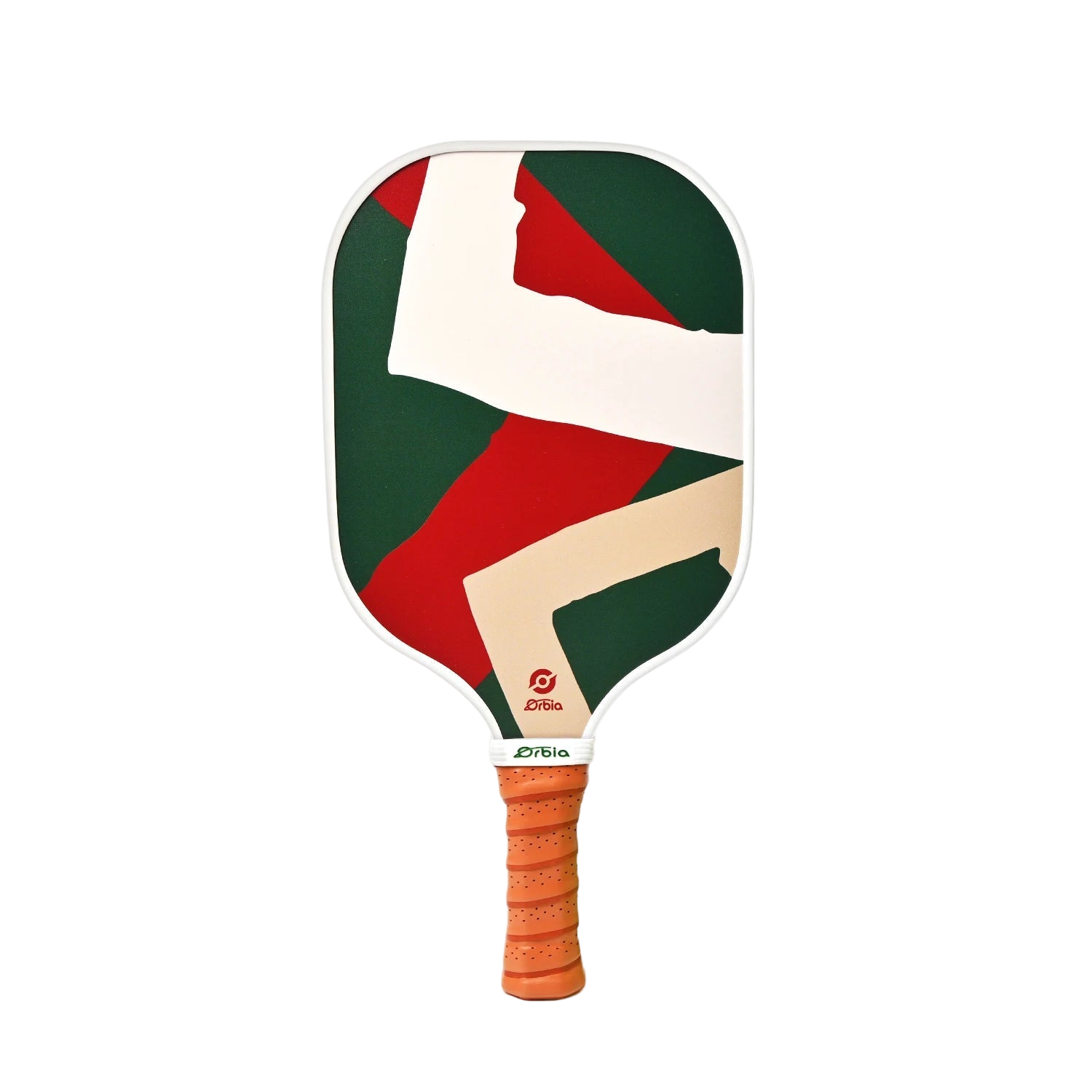 Raquette de pickleball Smashline Art Serie modèle Fold géométrique vert et rouge.