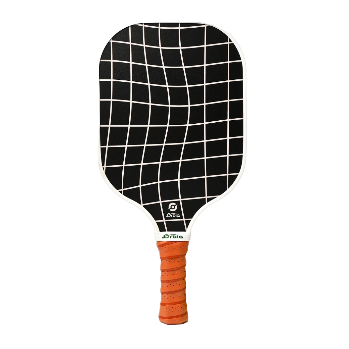 Raquette de pickleball Smashline Art Serie modèle Grid noire avec grille blanche déformée.