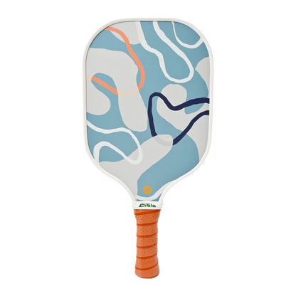 Raquette de pickleball Smashline Art Serie modèle Lagoon bleue et terracotta.