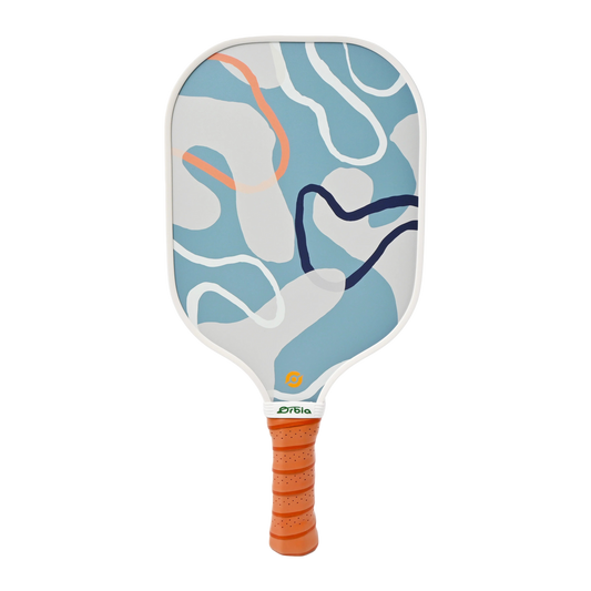 Raquette de pickleball Smashline Art Serie modèle Lagoon bleue et terracotta.