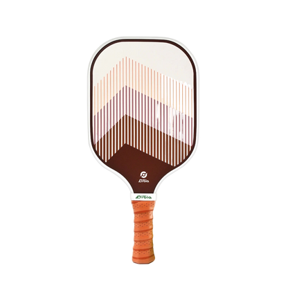 Raquette de pickleball Smashline Art Serie modèle Ridge chevrons marron et terracotta.
