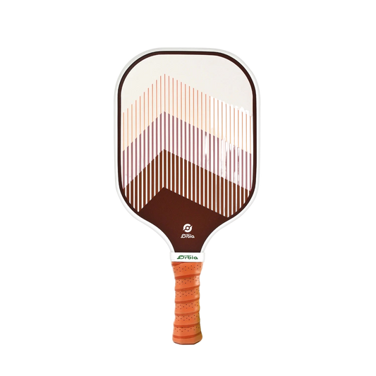 Raquette de pickleball Smashline Art Serie modèle Ridge chevrons marron et terracotta.