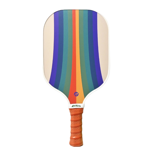 Raquette de pickleball Smashline Art Serie modèle Spectrum aux lignes verticales arc-en-ciel.