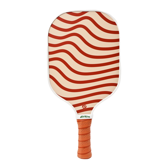 Raquette de pickleball Smashline Art Serie modèle Terra aux motifs ondoyants terracotta.