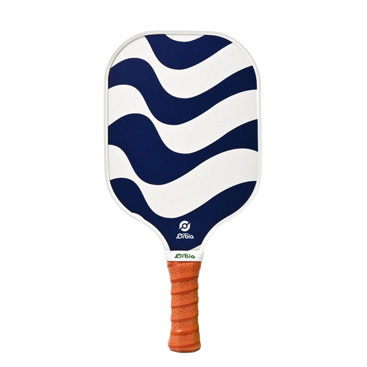 Raquette de pickleball Smashline Art Serie modèle Tide avec larges vagues bleu marine.